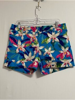 Express Bright Blue Floral Print Shorts